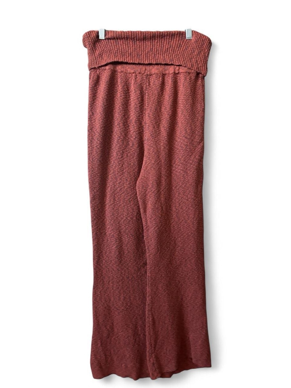 FREE PEOPLE BEACH Wide-Leg Knit Pants in Rust